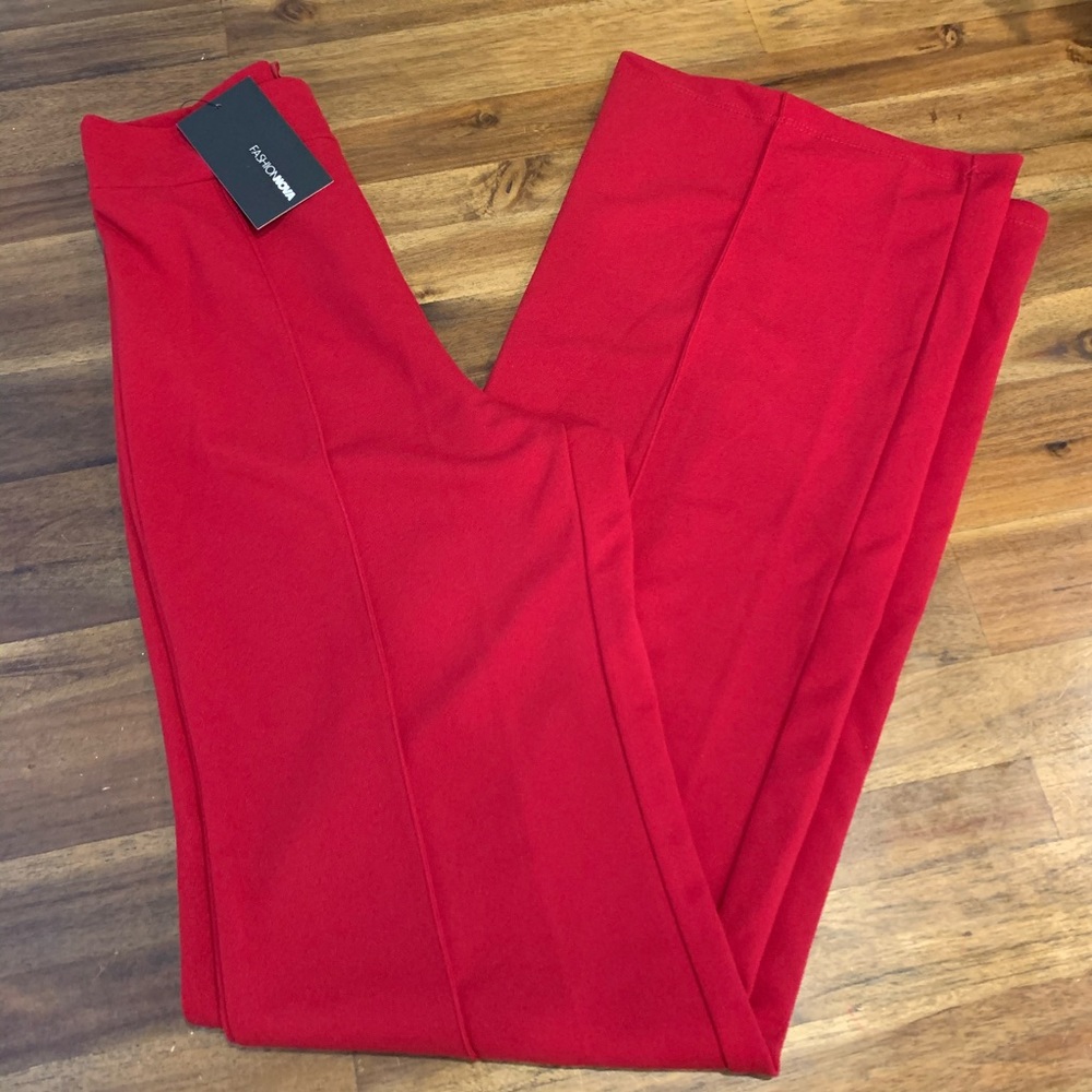 New with Tags Fashion Nova Red Flare Dress Pants S